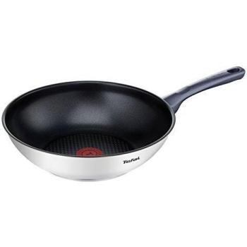DailyCook Poêle Wok Inox 28 cm – Tous types de feu (induction, gaz, électrique)