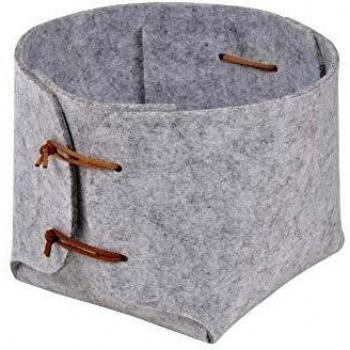 Panière en Feutrine 18x18x18 cm Gris Clair