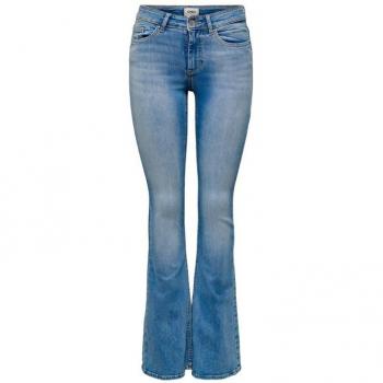 Blush Denim Mid Flared Mujer