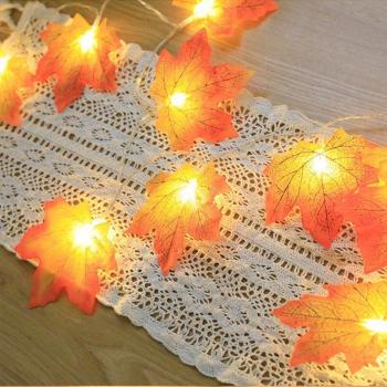 24 LED USB Fairy Maple Leaf Table Lamp