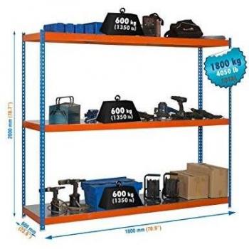 Estante SIMONFORTE 1806-3 METAL AZUL/NARANJA/GALVA