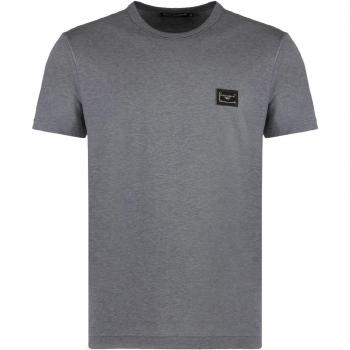 Dolce & Gabbana Grey Crew‑Neck Cotton Shirt – S