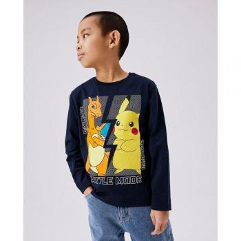 Größe 122/128 – Langarmshirt für Jungen, Jersey‑Material, abgesteppte Kante