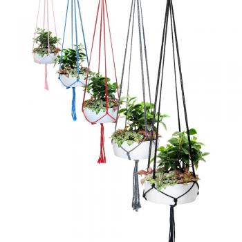 Cintre de plante suspendu en macramé