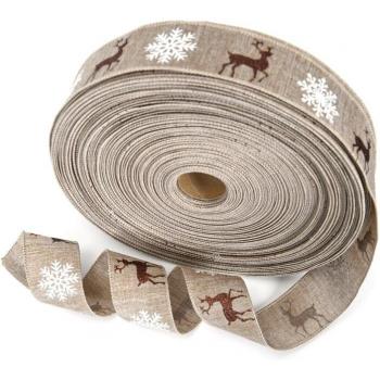 Ruban de jute pailleté de Noël 5cm