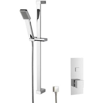 Balterley Silver Slide Rail Concealed Square Push Button 1-Outlet Valve