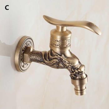 Grifo Pequeño de Pared para Jardín y Lavadora, Diseño Antiguo Bronce, Talla en Aleación de Zinc, Código SZ8667