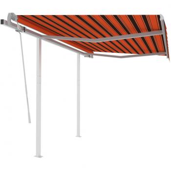 Store de Balcon Manuel 3,5x2,5 m Orange et Marron