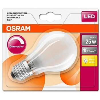 OSRAM LED Superstar Classic A – E27‑Kolbenlampen, dimmbar, 25 W Ersetzung, mattes Warmweiß 2700 K – 1 Stück