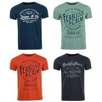 Lot 4 t-shirts RIVLeon homme couleur mix, coton, taille XXX-Large