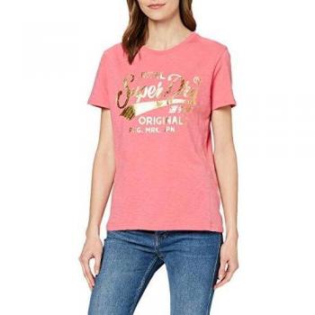 Superdry Ro Text Infill Entry Tee T-Shirt, Noir (Cord Black Slub N3n), S (Taille Fabricant:6) Femme