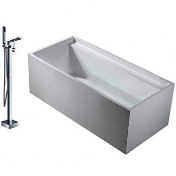 Bañera exenta acrílica Verona 170 x 80 x 60 cm con grifería opcional y montaje de soporte incluido