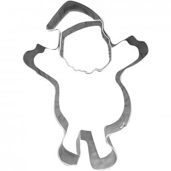 Ausstechformen‑Set Westmark 3D Santa Claus – 9 Teile aus rostfreiem Edelstahl, mit Rezeptheft, silber
