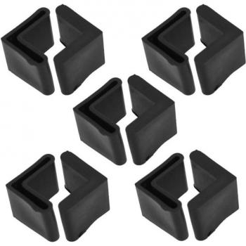 10 Pack Black Rubber L-Shaped Angle Iron Foot Covers