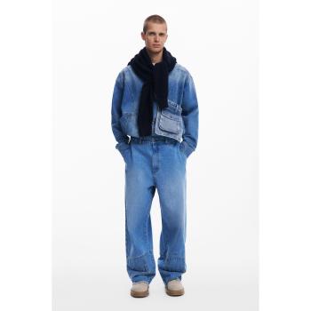 Desigual Jeans Balão Bolsos Baixos Azul 34