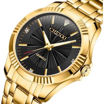 Men's Gold Stainless Steel Quartz Watch by CHENXI