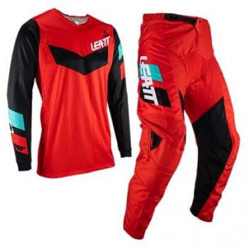 Leatt 3.5 Ride 2023 Ensemble de motocross Noir Rouge Taille XS