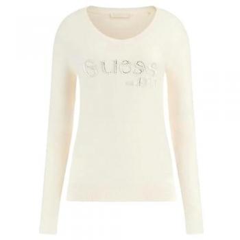 Pull femme Guess Saylor logo blanc L
