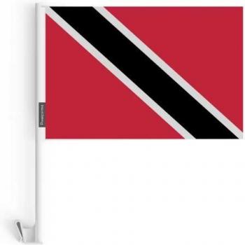 Bandera para vehículos Trinidad y Tobago 10 unidades 14x21cm impresa ambos lados
