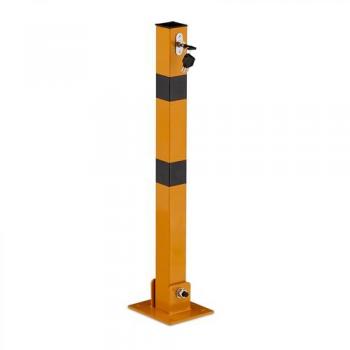 Relaxdays Paletto di Parcheggio, Dissuasore con Strisce Riflettenti, HLP 65x15x13 cm, Giallo Nero