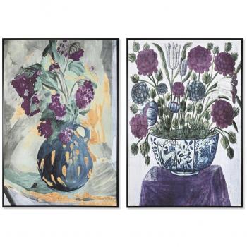 Affiche murale DKD Home Décor – Bleu lila, dimensions 83×4,5×123 cm – toile polystyrène