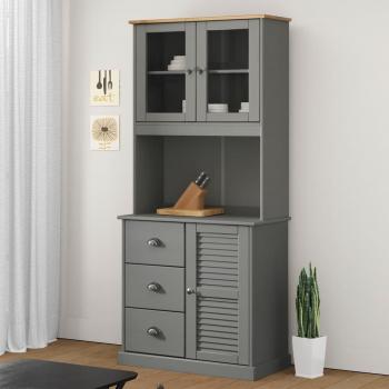 VidaXL Solid Wood Pine Dresser Top VIGO Grey 78x30x100 cm