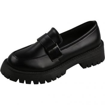 Mocassin à Bout Rond – Chaussure Noire pour Femmes, Pas de Lacet