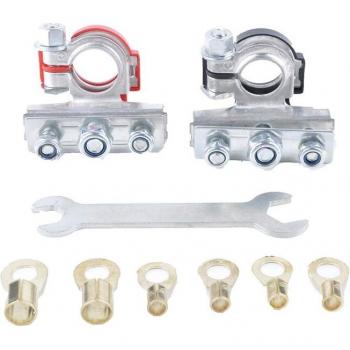 2X Brass Battery Terminal Connectors with Wrench