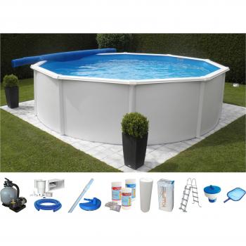 Supreme Weiss Rundpool von KWAD – 10‑teiliges Set mit Sicherheitsleiter und Zubehör