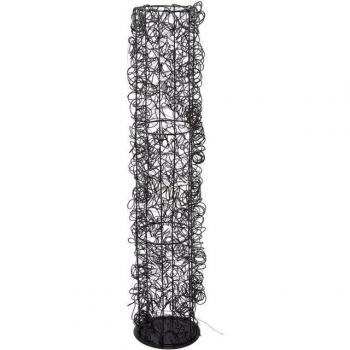 Schwarzer Metalldraht-Turm, 100cm, Deko mit Timer und USB
