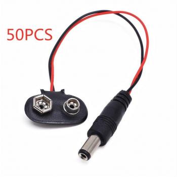 50Pcs 9V Battery Power Cable with Snap Connector