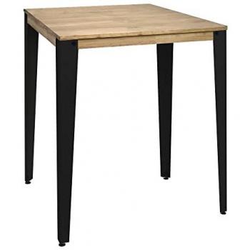 Table Élevée Lunds 59x59x110cm Noir-Vieilli