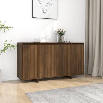 Buffet en aggloméré chêne marron 135x41x75 cm