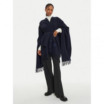 MaxMara Leisure Poncho “Martora” – BLAU, Relaxed Fit, Woll‑Blend, Damen