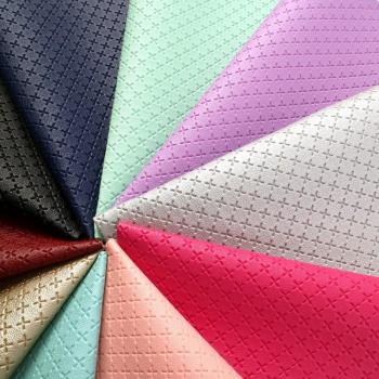 9Pcs Colorful Cross Pattern Faux Leather Fabric for DIY Projects