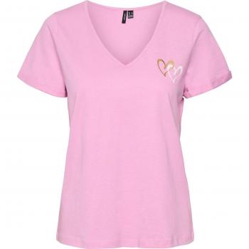 T-shirt Vero Moda Heart da bambina con scollo a V