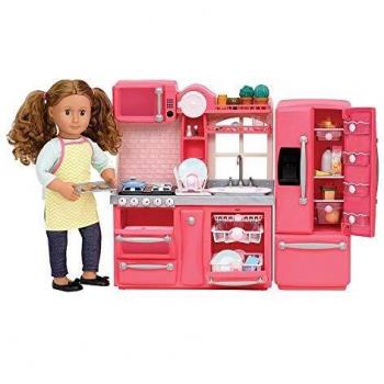 Pink Kitchen Party Set – 79‑teilige Spielküche mit Puppenzubehör – 46 cm