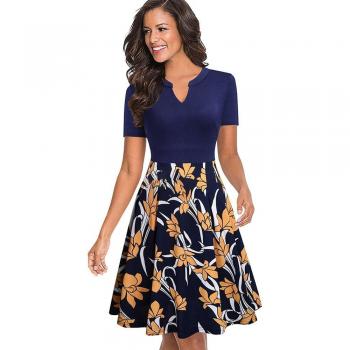 Floral Printed Swing Dress for Women