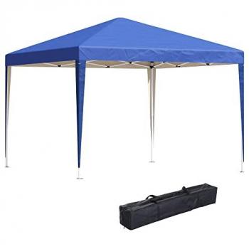 Carpa Plegable Outsunny 3×3 m – Toldo Blue, Bolsa Compacta, Uso Deportivo