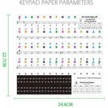 Piano Keyboard Stickers for 37/49/54/88 Keys