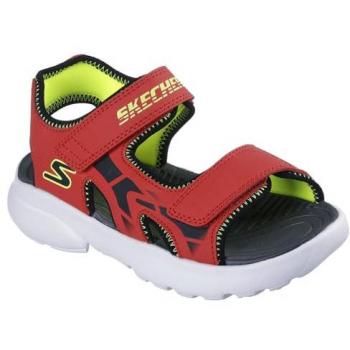 Skechers Razor Splash Aqua Buddies Kids' Flip-Flops – Red with Yellow Accents