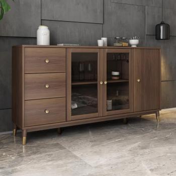 Modern Walnut Sideboard Buffet with Doors