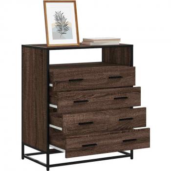 Commode Moderne Chêne Marron 70x41x83,5 Cm Bois D'ingénierie