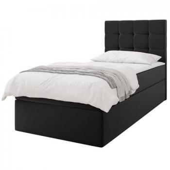 Cama de Lujo Continental en Cuero Ecológico 100x200 Negra