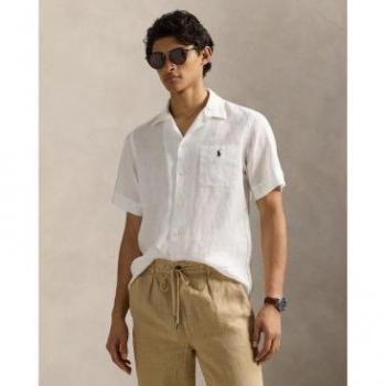 Ralph Lauren Classic Fit Leinenhemd – Weiß, Männermodell M