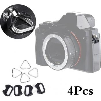 4pcs Triangular Split Rings with Metal Protector for Belt Strap
