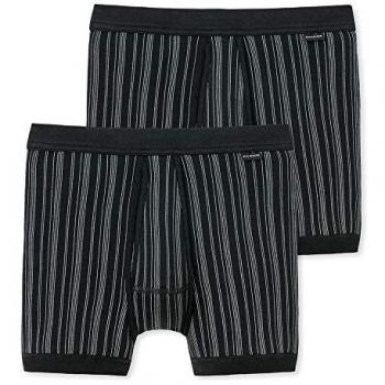 SCHIESSER Kurzunterhose 2er-Pack schwarz gestreift