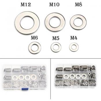 Stainless Steel Washer Set 395pcs M4/M5/M6/M8/M10/M12
