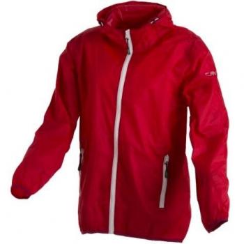 Chaqueta CMP Houndstooth para Niñas, Impermeable con Capucha, Rojo
