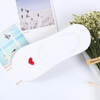 Red Heart Silicone Invisible Socks for Women